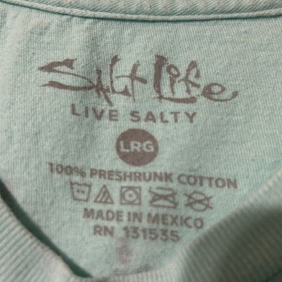 Men’s Teal Salt Life T-Shirt Size: Large - Picture 3 of 3